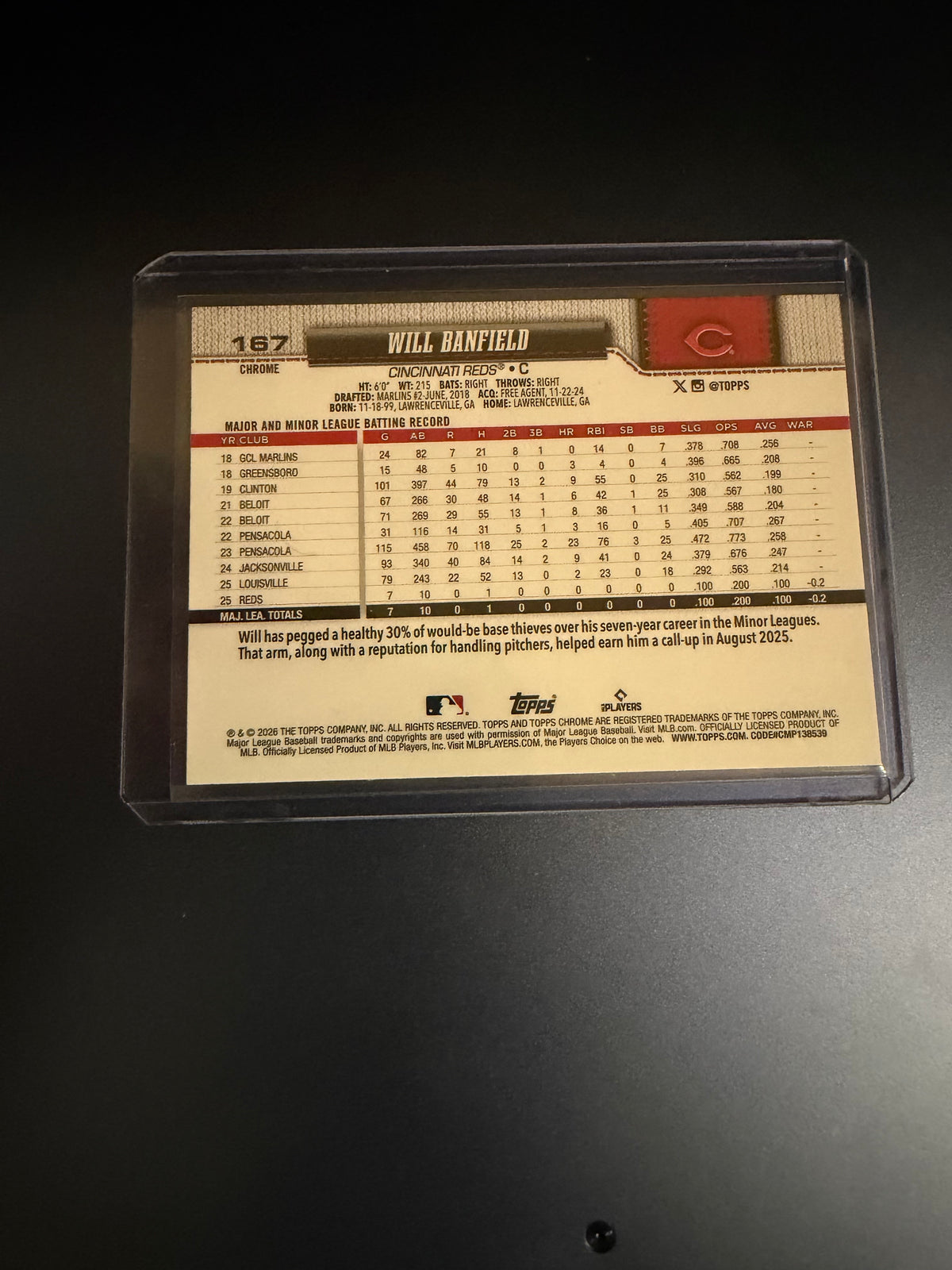Will Banfield 2026 Topps Chrome X-Fractor