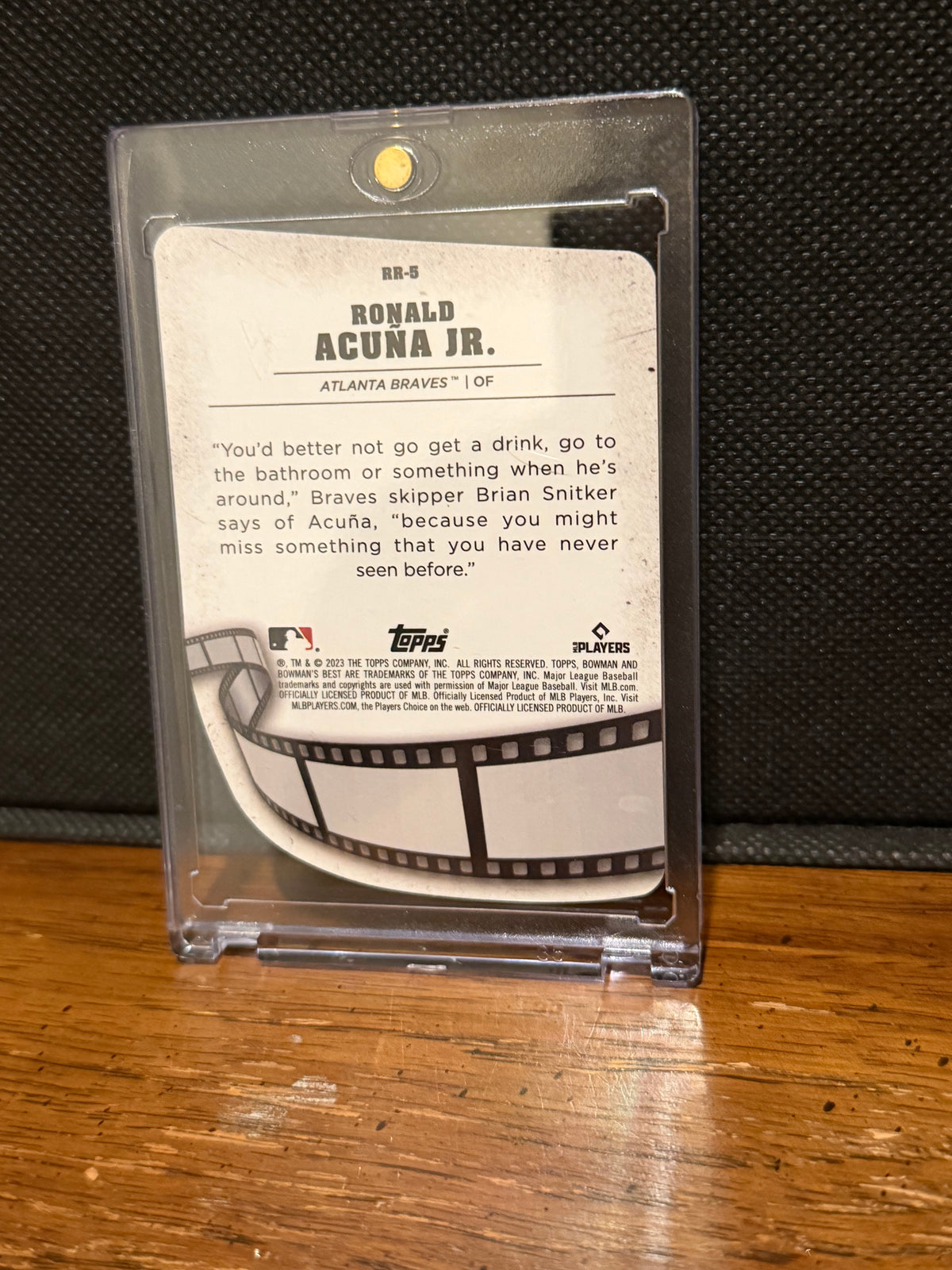 Ronald Acuna Jr 2023 Bowman's Best Reel to Reel Die-Cut #RR-5 RAW