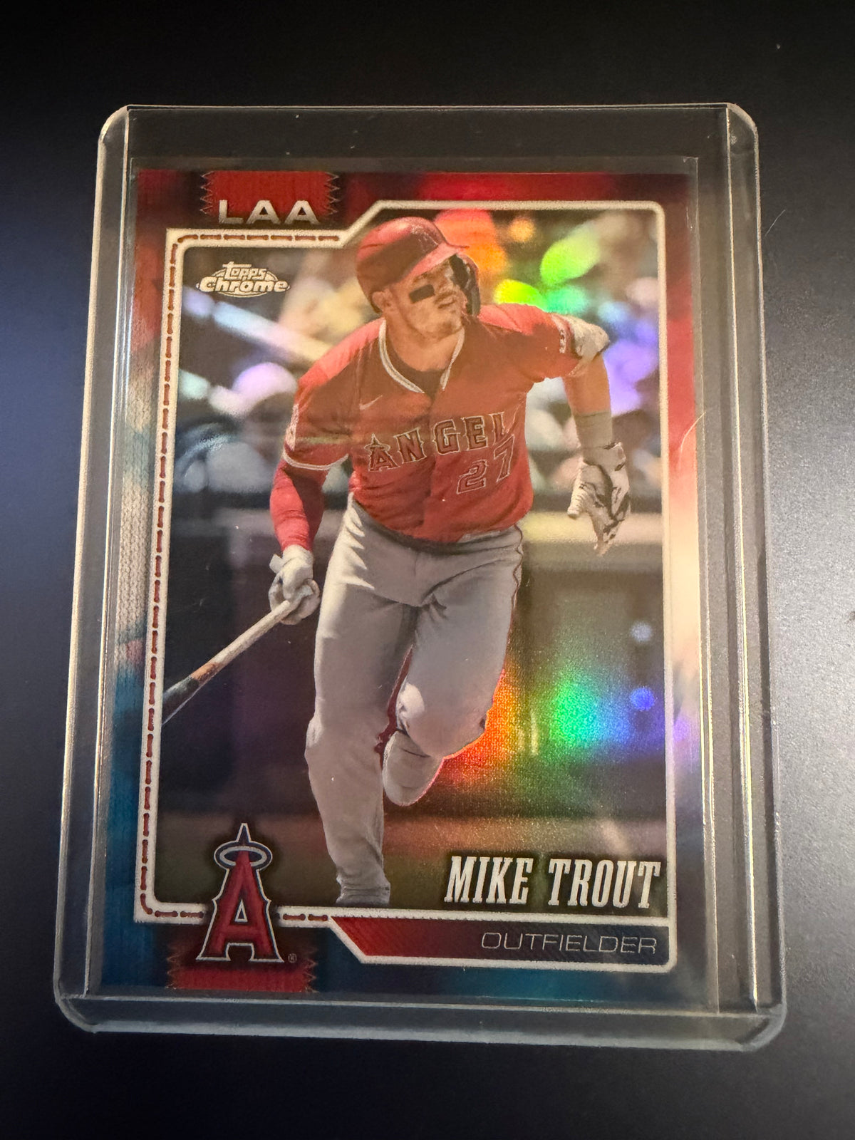 Mike Trout 2026 Topps Chrome Red, White and Blue Refractor