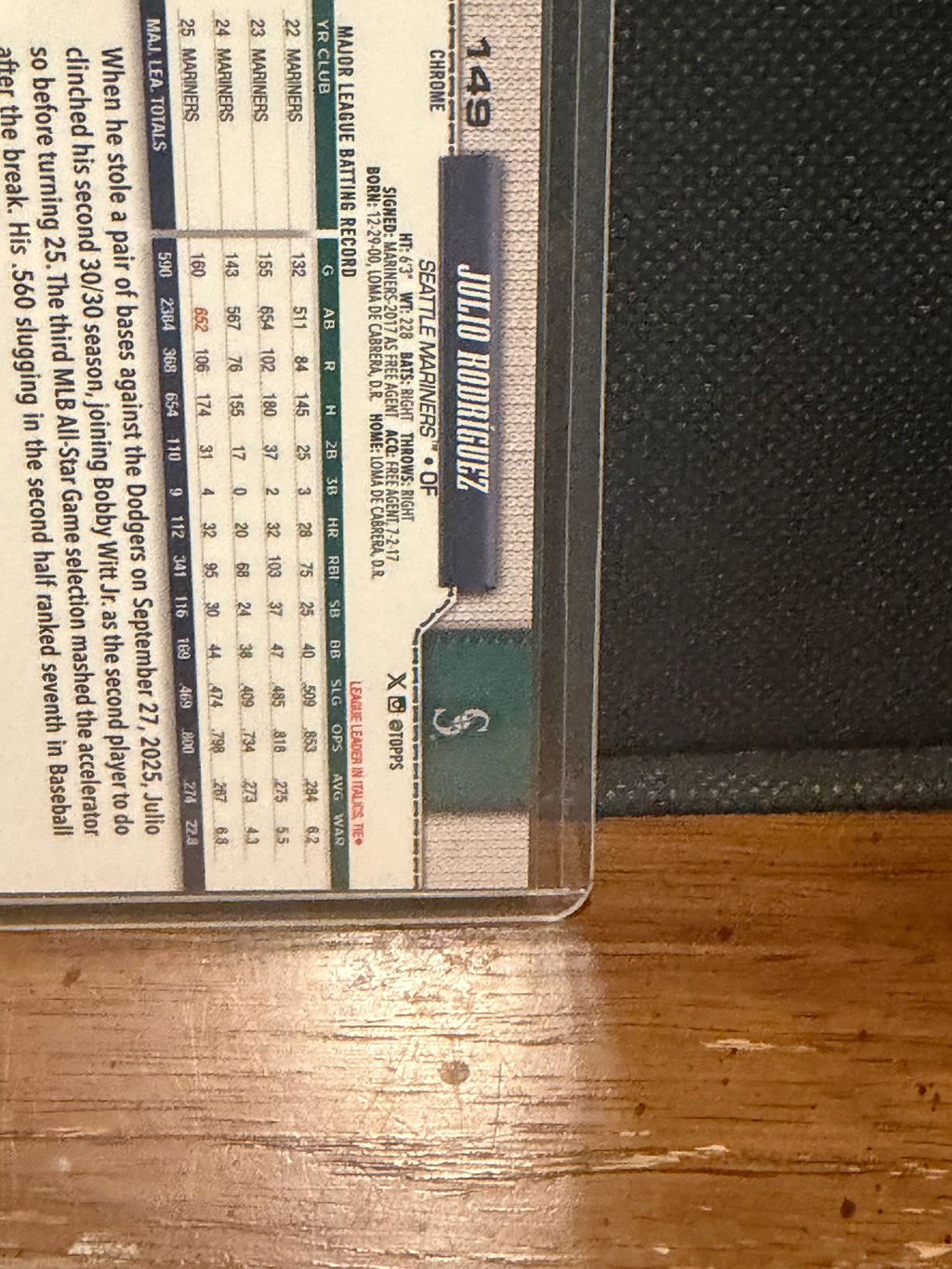 2026 Topps Chrome Julio Rodríguez Green X-Fractor /99