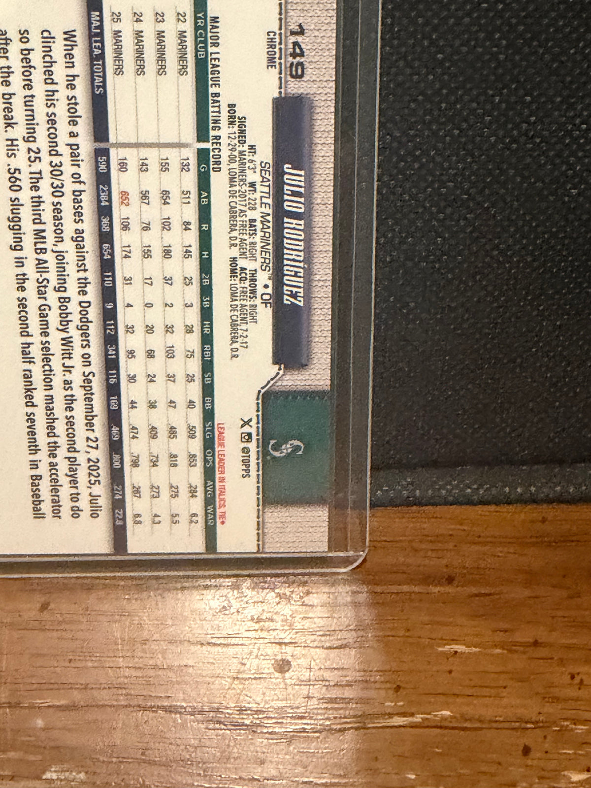 2026 Topps Chrome Julio Rodríguez Green X-Fractor /99