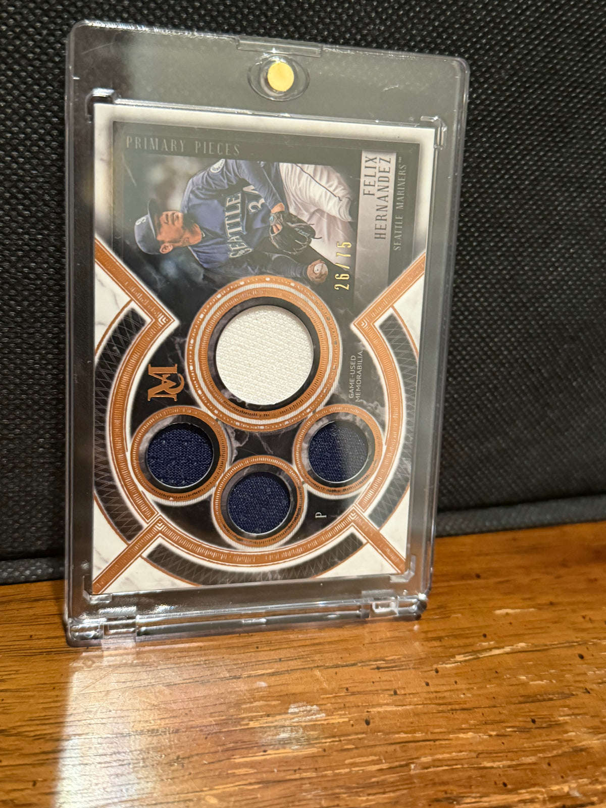 Felix Hernandez 2018 Topps Museum Collection #SPQR-FH Primary Pieces Quad Relics (Single Player) - Copper /75 RAW