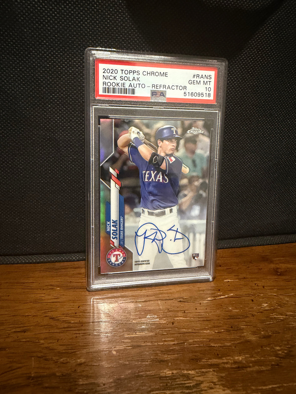 2020 Topps Chrome Nick Solak Rookie Auto Refractor #RANS PSA 10