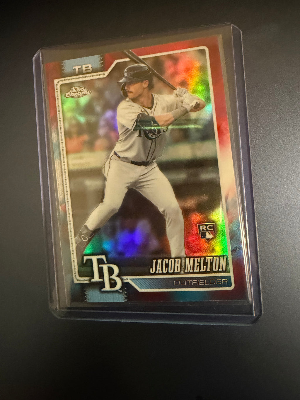 Jacob Melton 2026 Topps Chrome Red, White and Blue Refractor