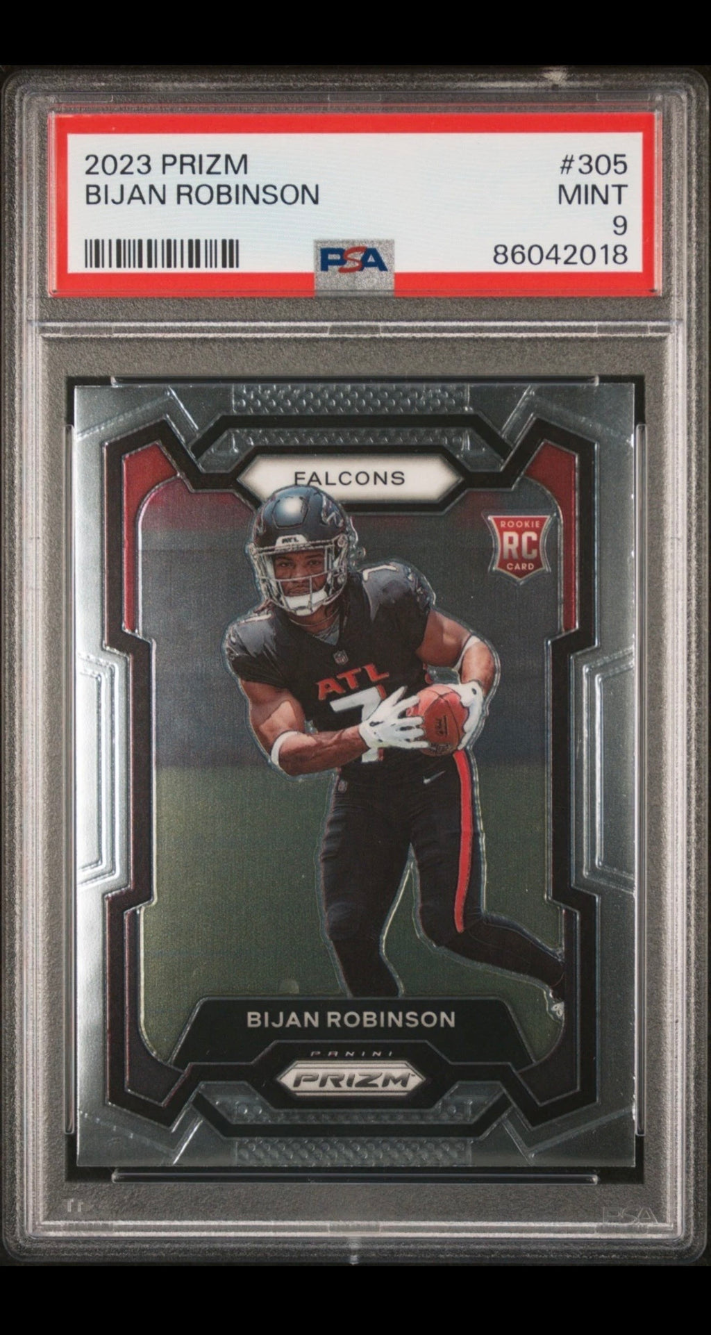 2023 Panini Prizm Bijan Robinson RC #305 PSA 9 Falcons