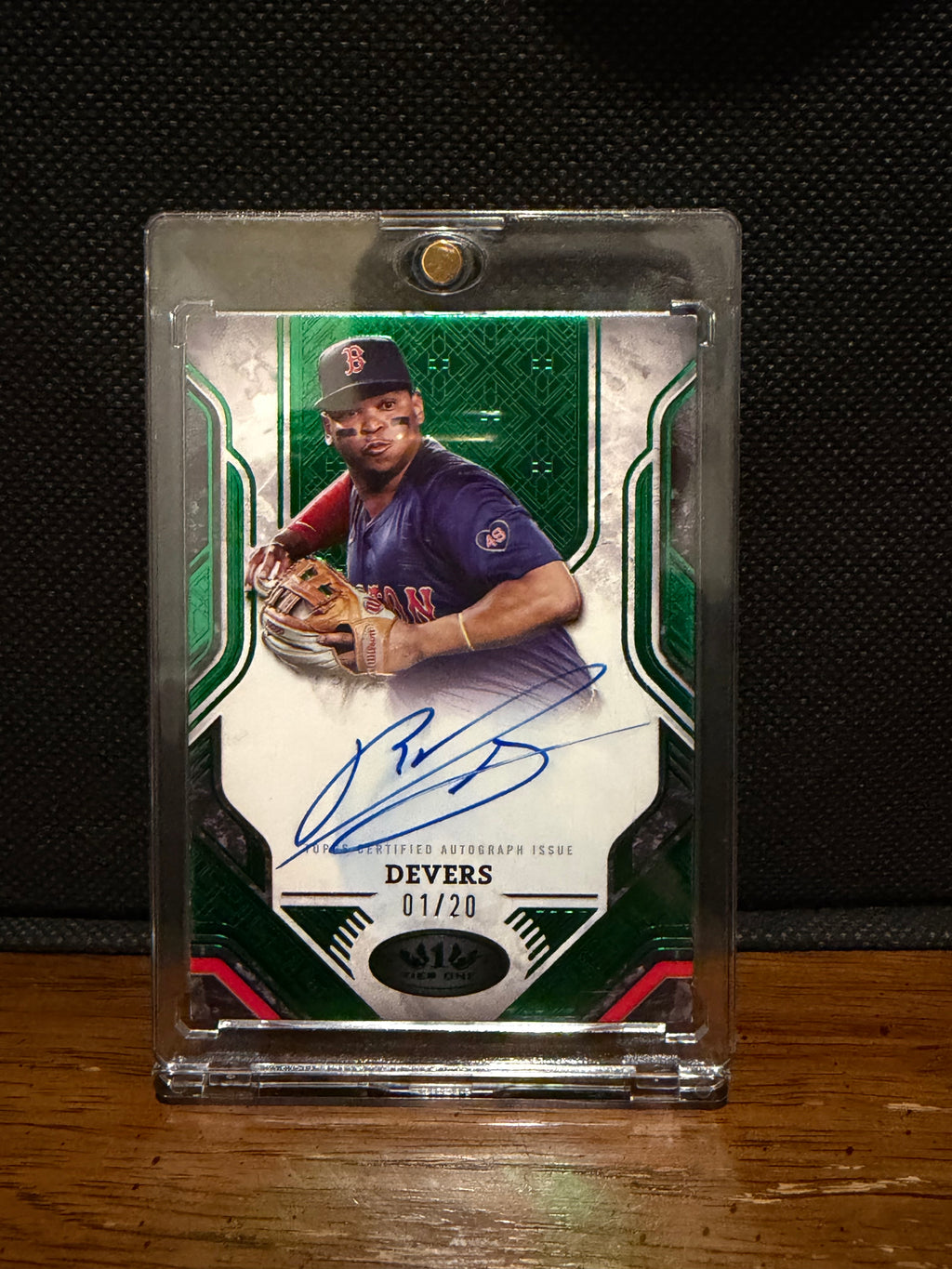 2025 Topps Tier One Rafael Devers Prime Performers Green Foil Autograph 1/20