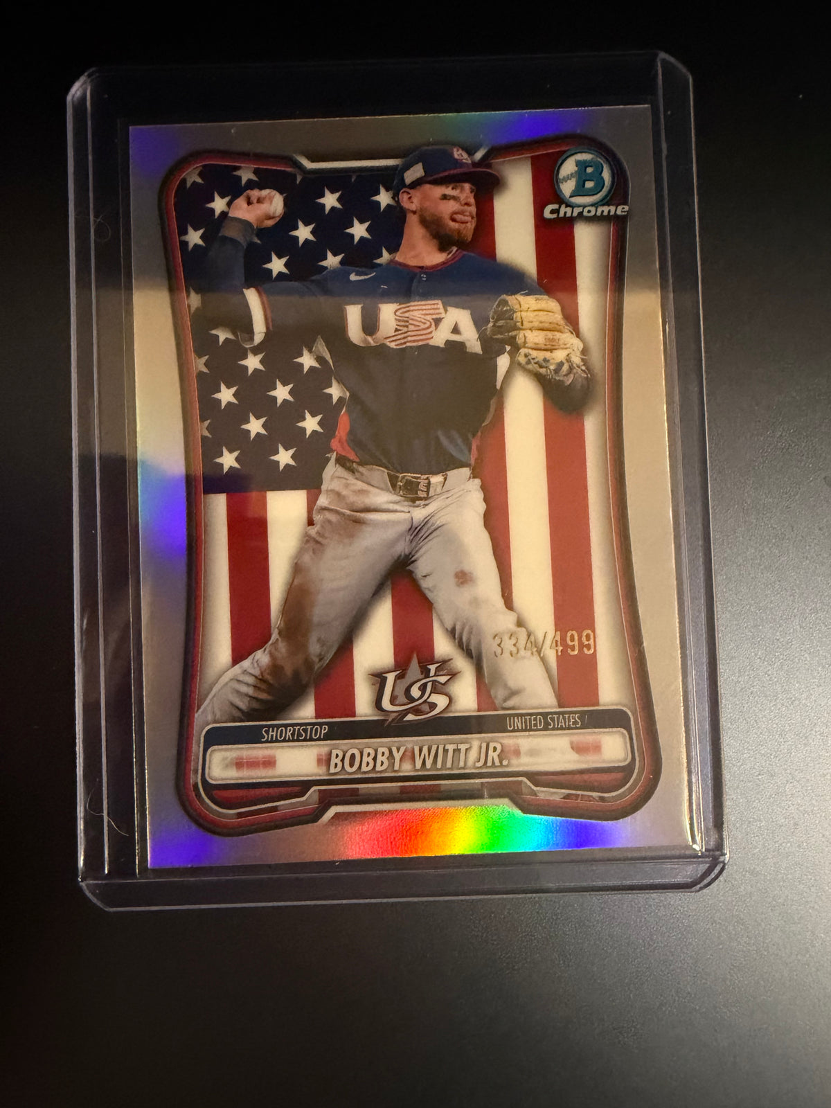 2026 Bowman Chrome Bobby Witt Jr. USA WBC Flag Variation Refractor /499