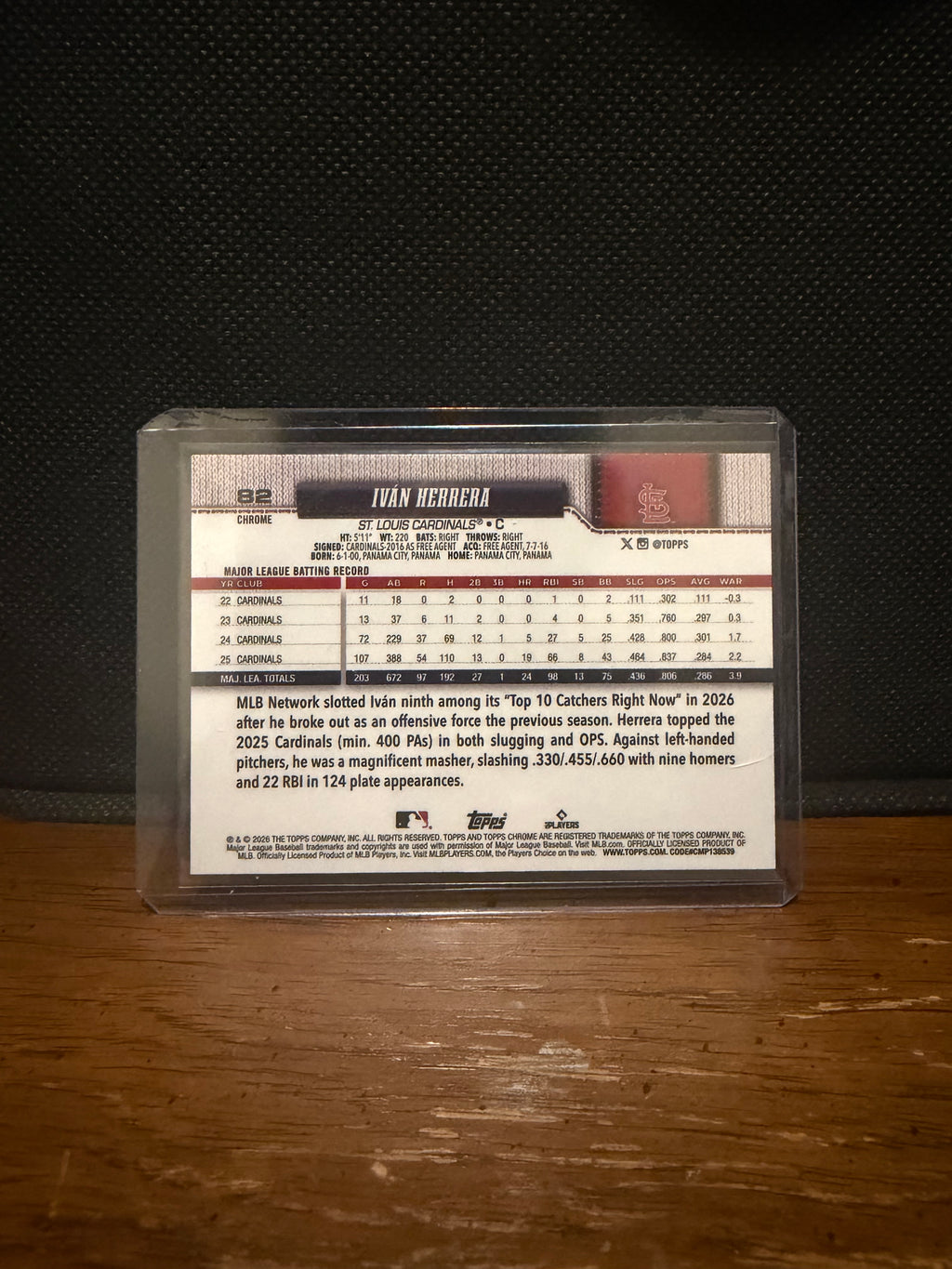 2026 Topps Chrome Iván Herrera Blue X-Fractor /150