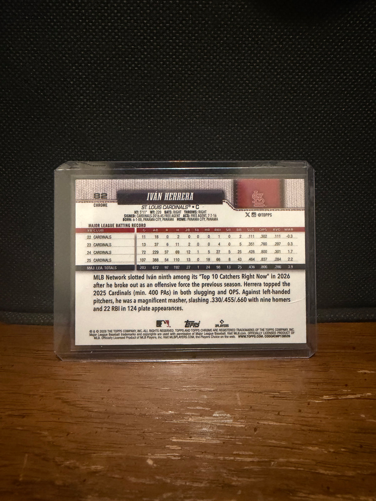 2026 Topps Chrome Iván Herrera Blue X-Fractor /150