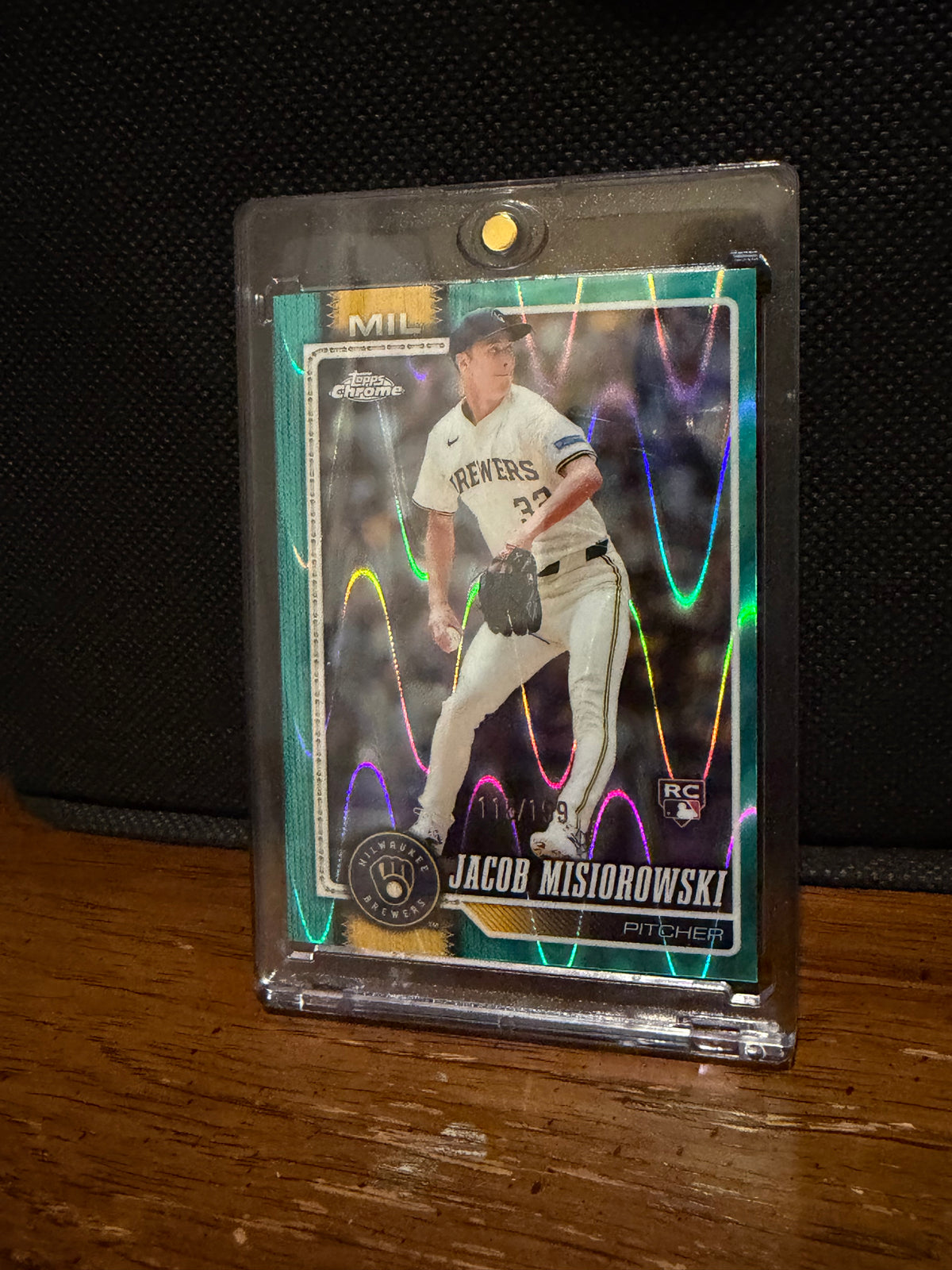 2026 Topps Chrome Jacob Misiorowski RC Aqua RayWave Refractor /199 #196