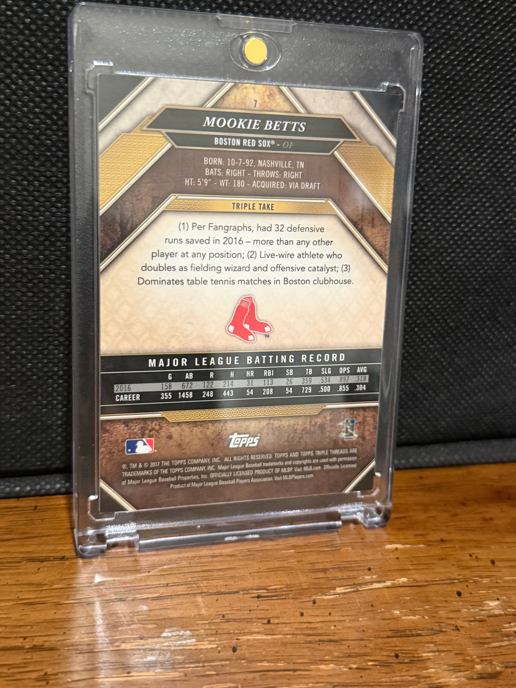 Mookie Betts 2017 Topps Triple Threads #7 RAW