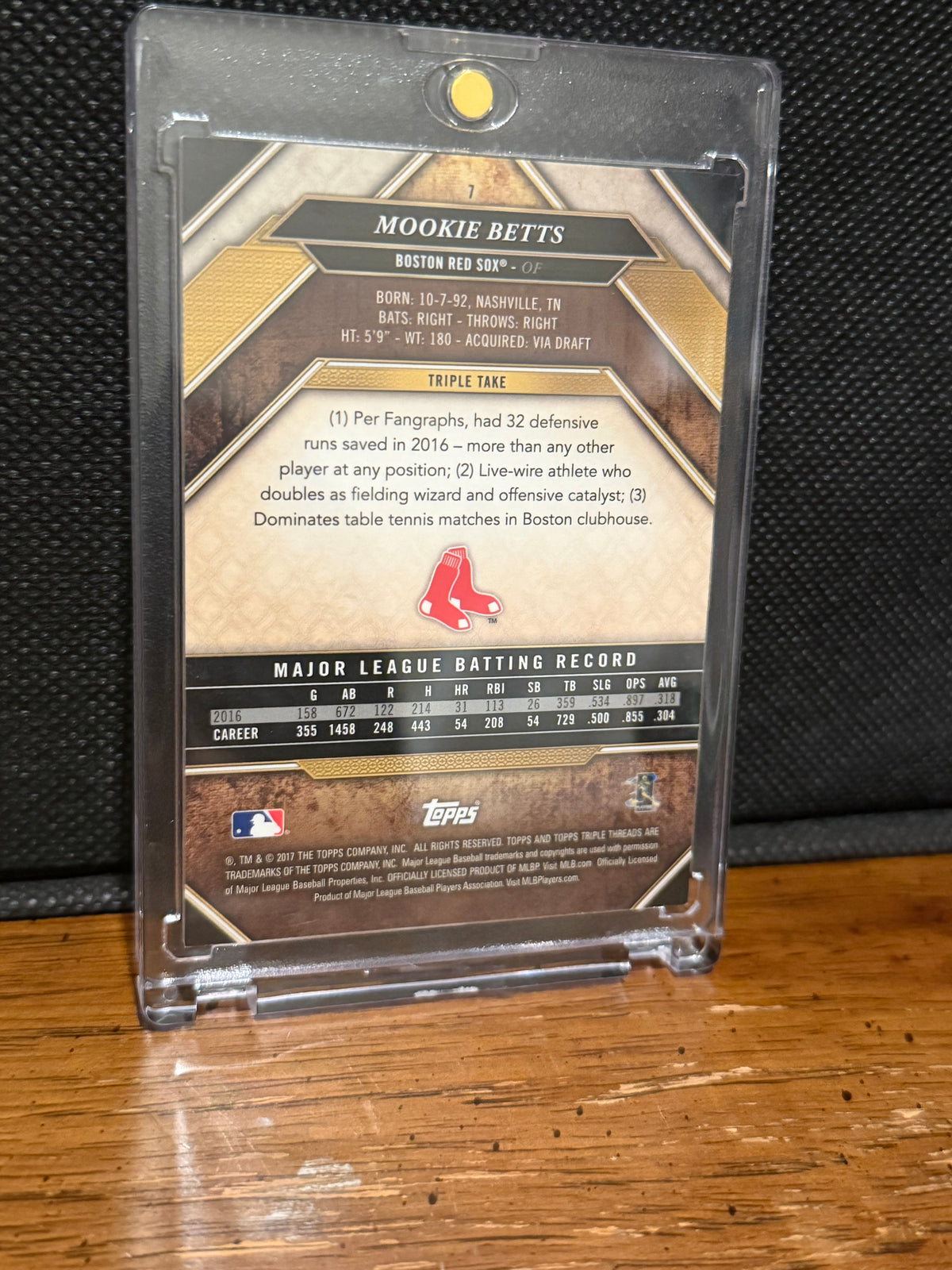 Mookie Betts 2017 Topps Triple Threads #7 RAW