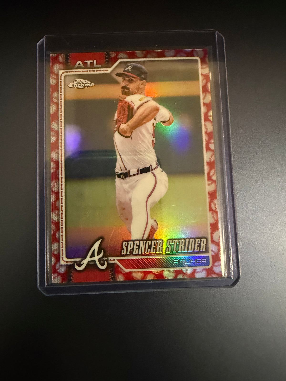 Spencer Strider 2026 Topps Chrome Red Seams Border Refractor