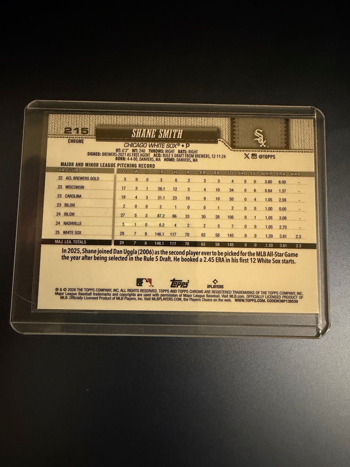 Shane Smith 2026 Topps Chrome X-Fractor