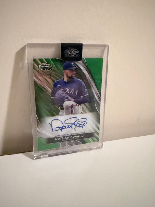 2024 Topps Chrome Black Nathan Eovaldi Green Refractor Autograph /99 #CBA-NE