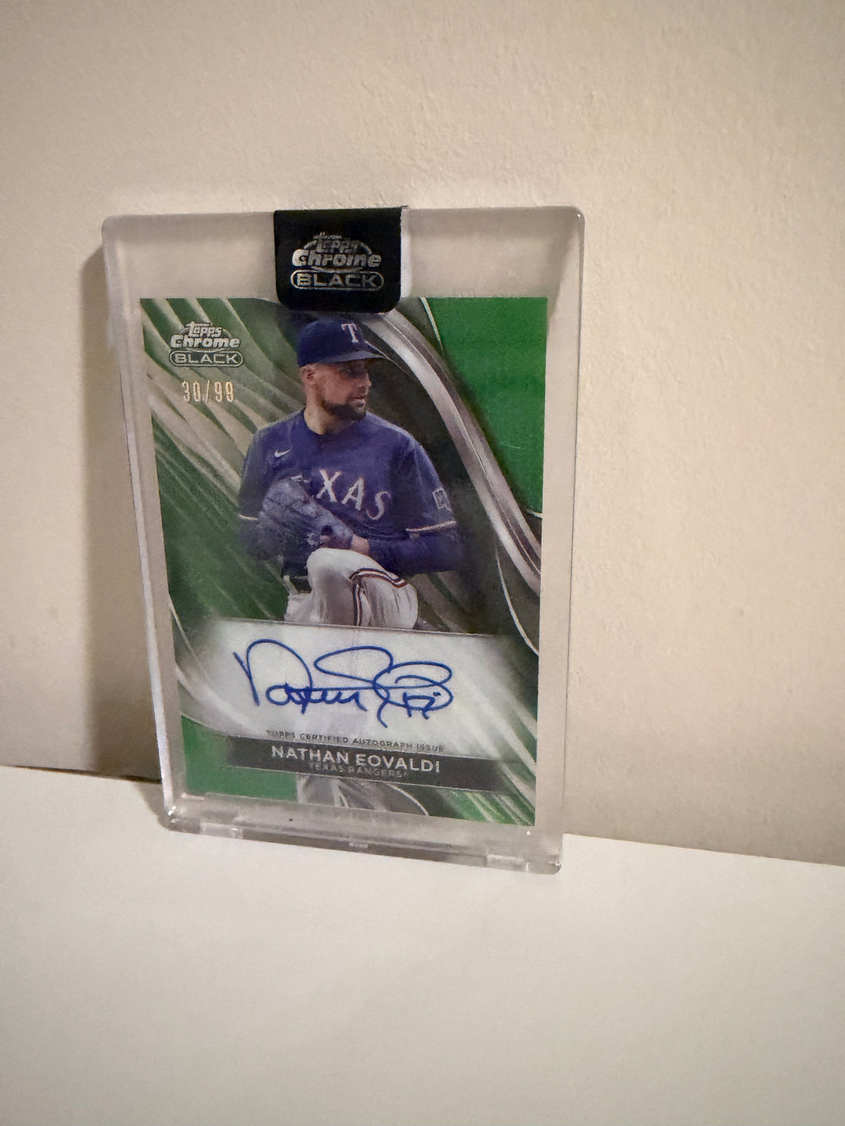 2024 Topps Chrome Black Nathan Eovaldi Green Refractor Autograph /99 #CBA-NE