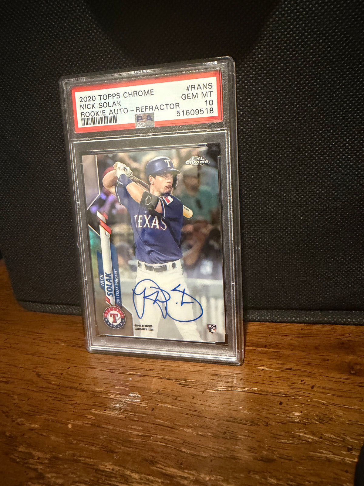 2020 Topps Chrome Nick Solak Rookie Auto Refractor #RANS PSA 10