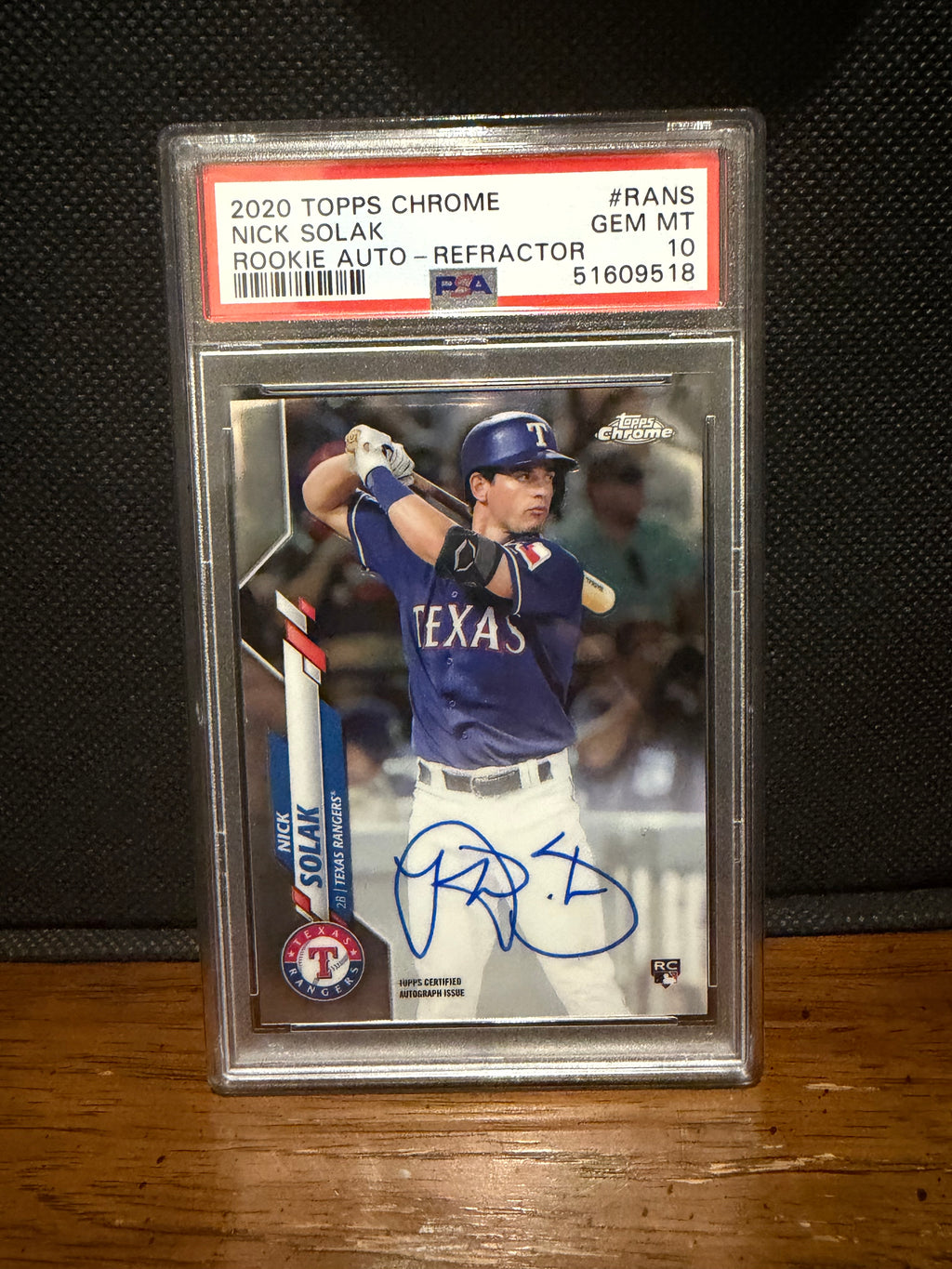 2020 Topps Chrome Nick Solak Rookie Auto Refractor #RANS PSA 10