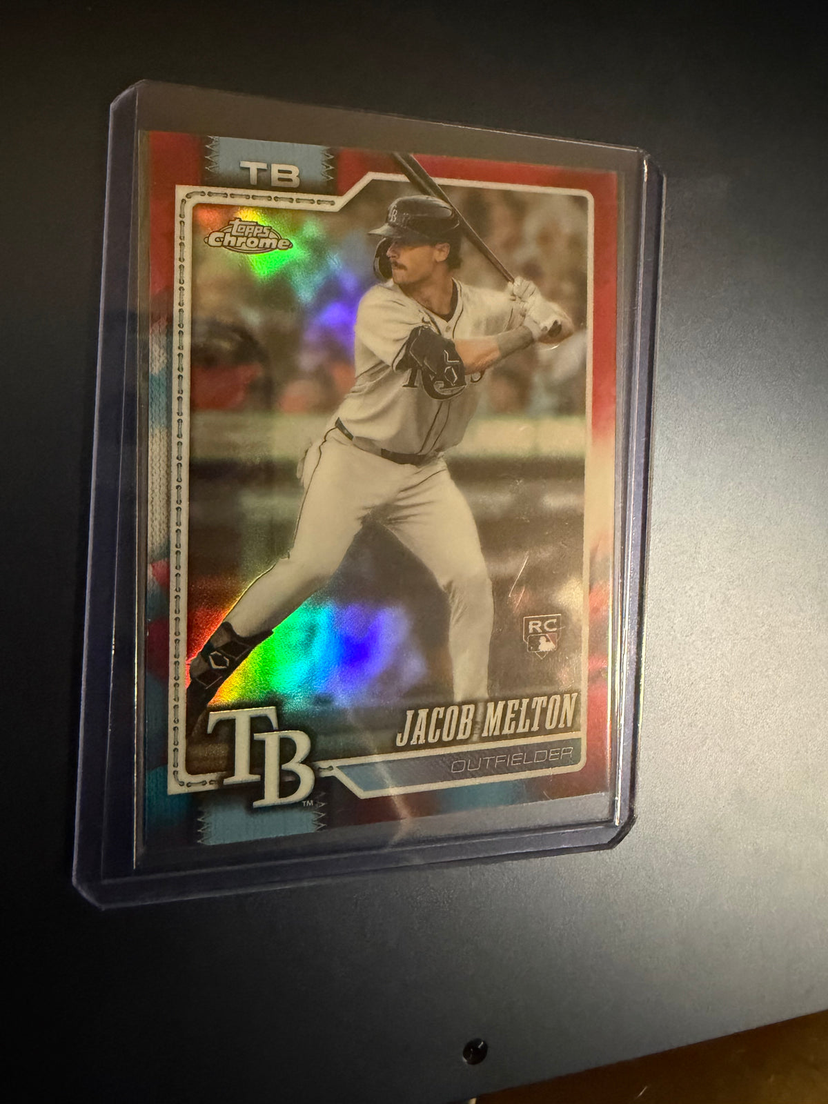 Jacob Melton 2026 Topps Chrome Red, White and Blue Refractor
