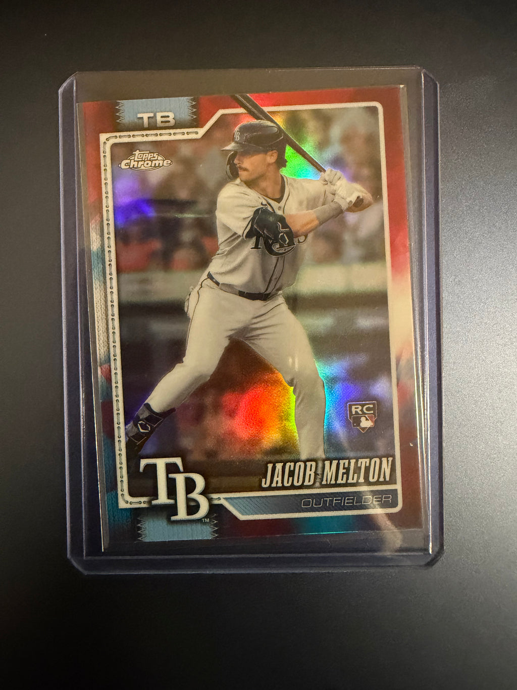 Jacob Melton 2026 Topps Chrome Red, White and Blue Refractor