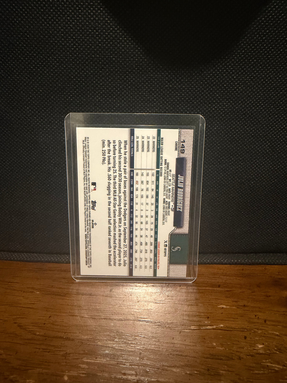 2026 Topps Chrome Julio Rodríguez Green X-Fractor /99