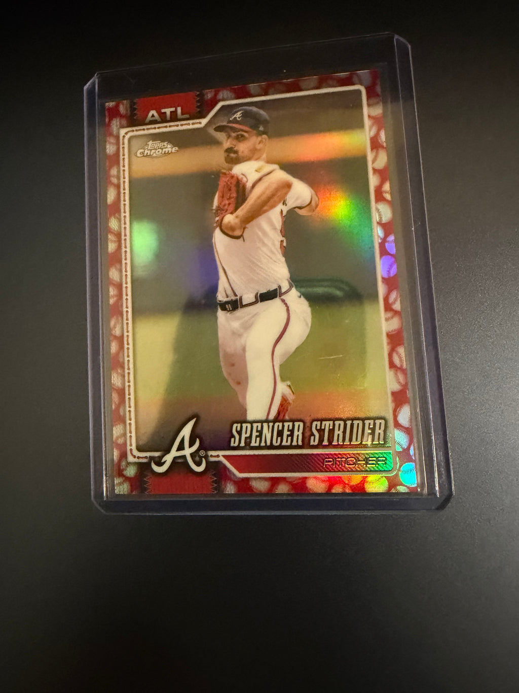 Spencer Strider 2026 Topps Chrome Red Seams Border Refractor