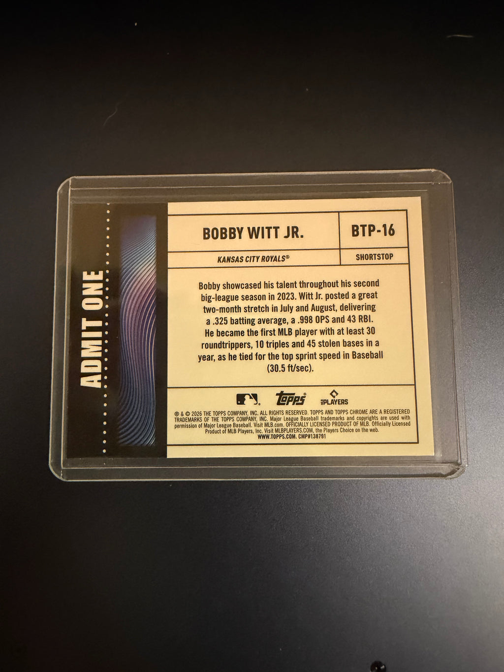 Bobby Witt Jr. 2026 Topps Chrome Big Ticket Insert