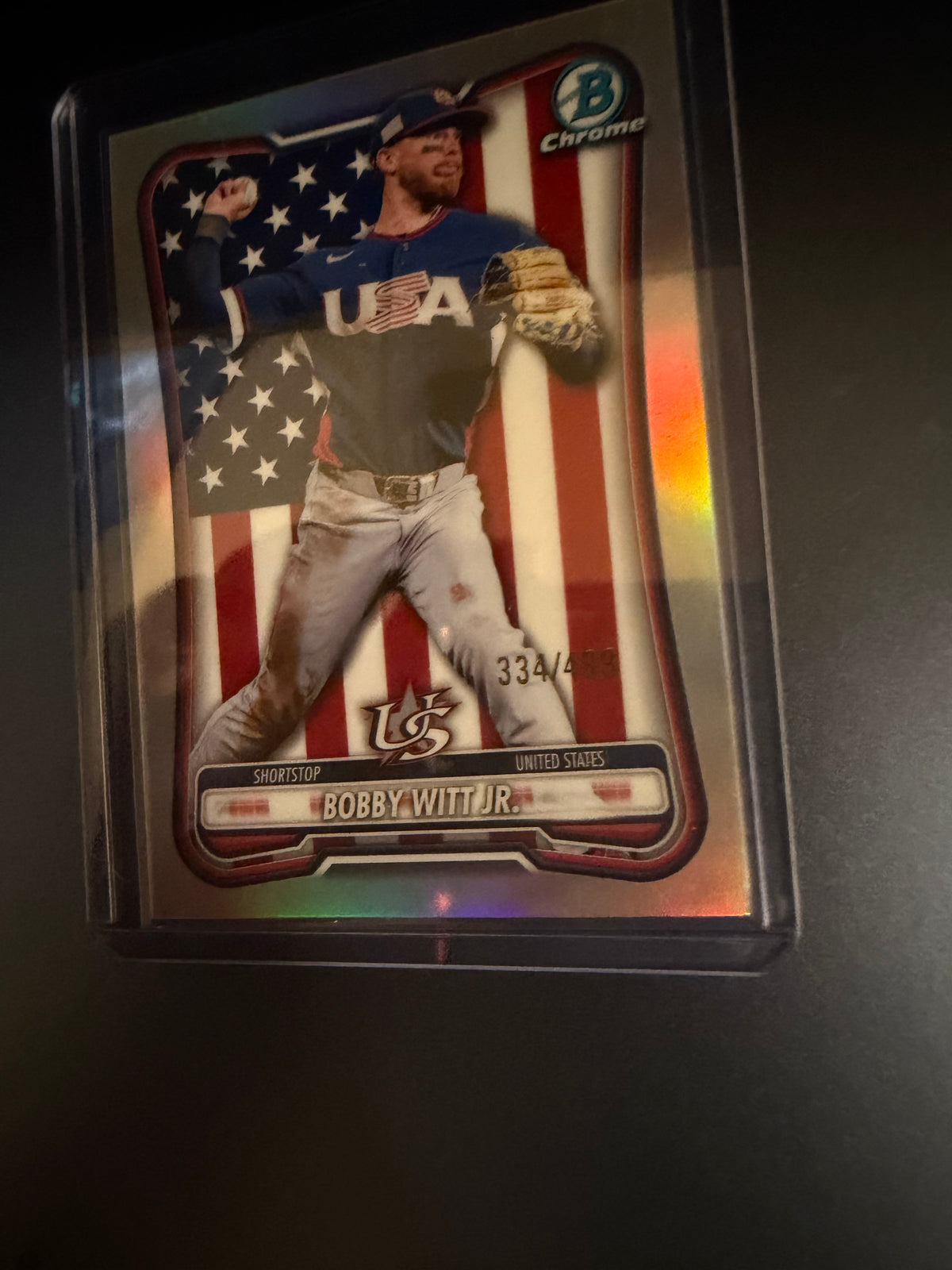 2026 Bowman Chrome Bobby Witt Jr. USA WBC Flag Variation Refractor /499