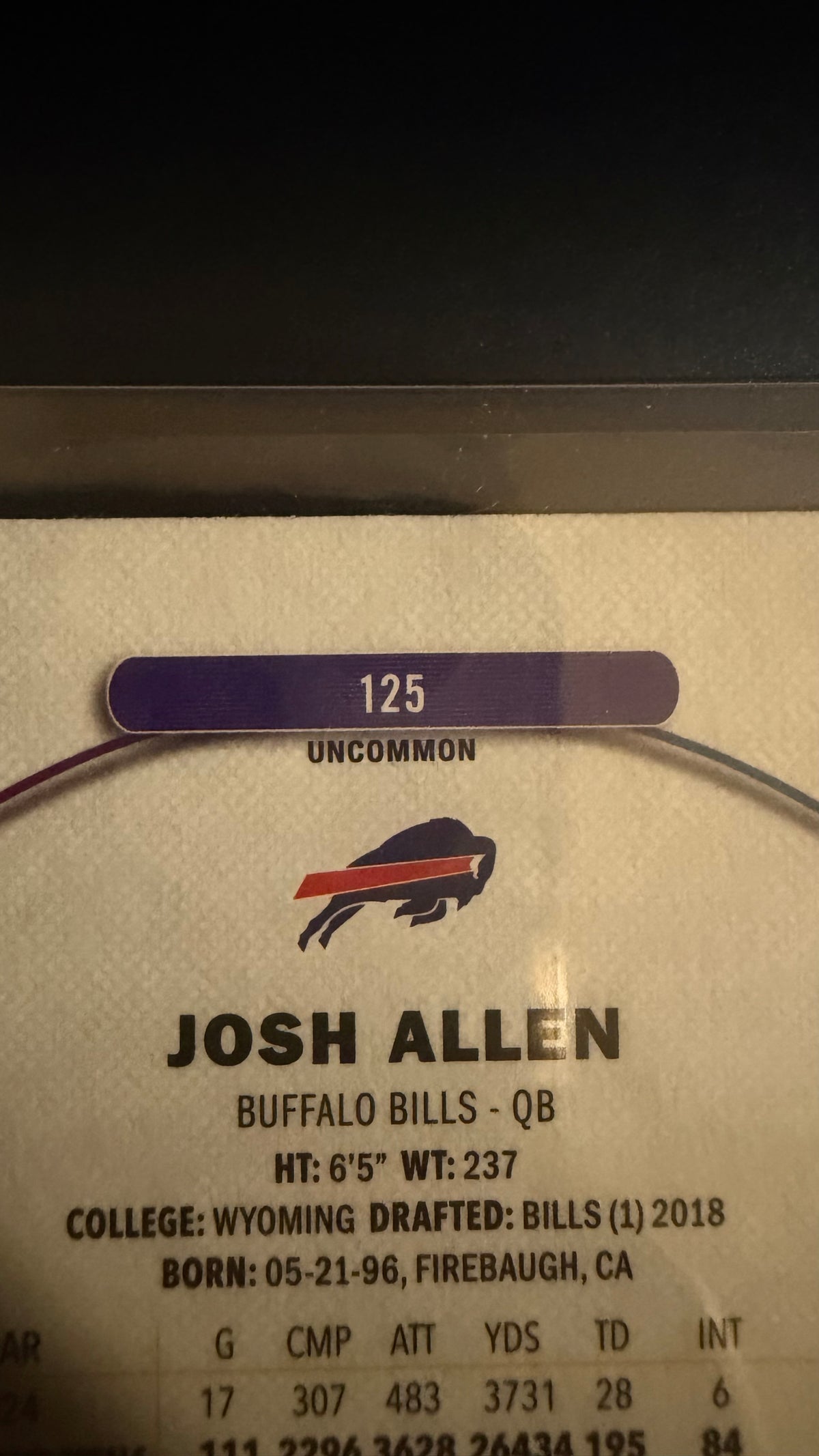 JOSH ALLEN 2025 TOPPS FINEST UNCOMMON PURPLE #/200 BUFFALO BILLS QB