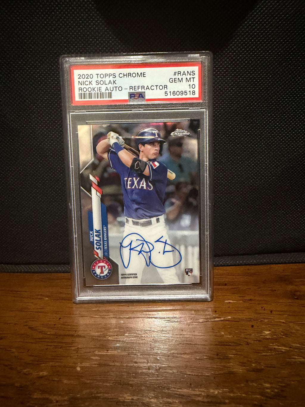 2020 Topps Chrome Nick Solak Rookie Auto Refractor #RANS PSA 10