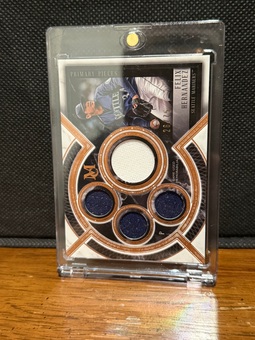 Felix Hernandez 2018 Topps Museum Collection #SPQR-FH Primary Pieces Quad Relics (Single Player) - Copper /75 RAW