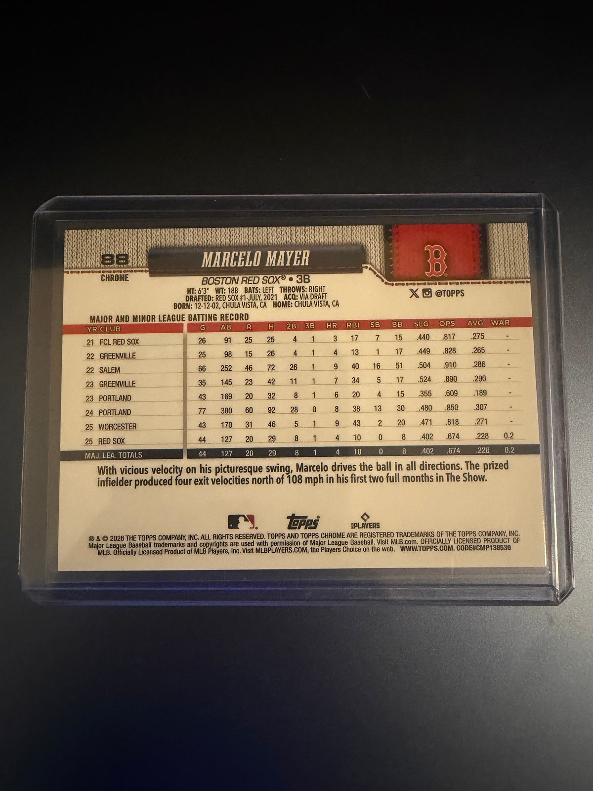 2026 Topps Chrome Marcelo Mayer X-Fractor