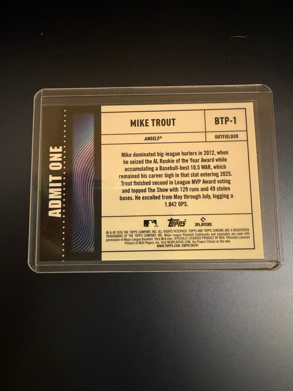 Mike Trout 2026 Topps Chrome Big Ticket Insert