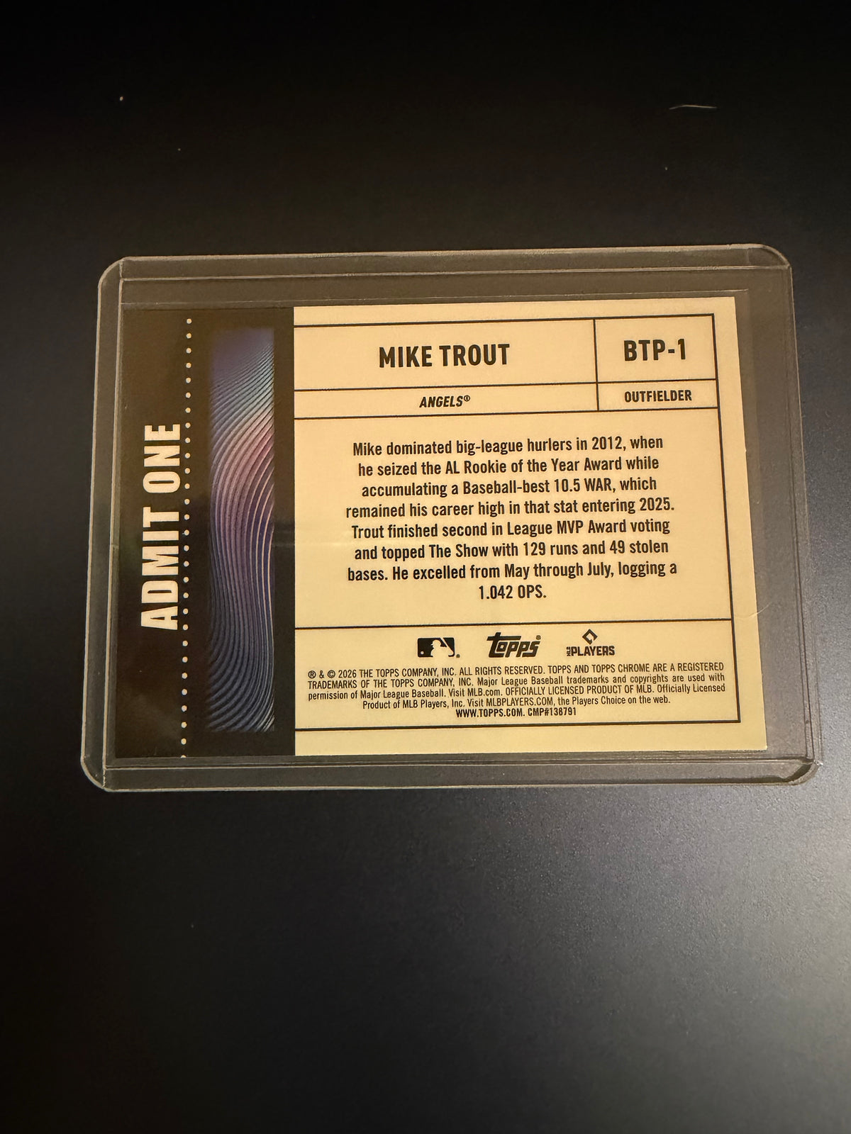 Mike Trout 2026 Topps Chrome Big Ticket Insert