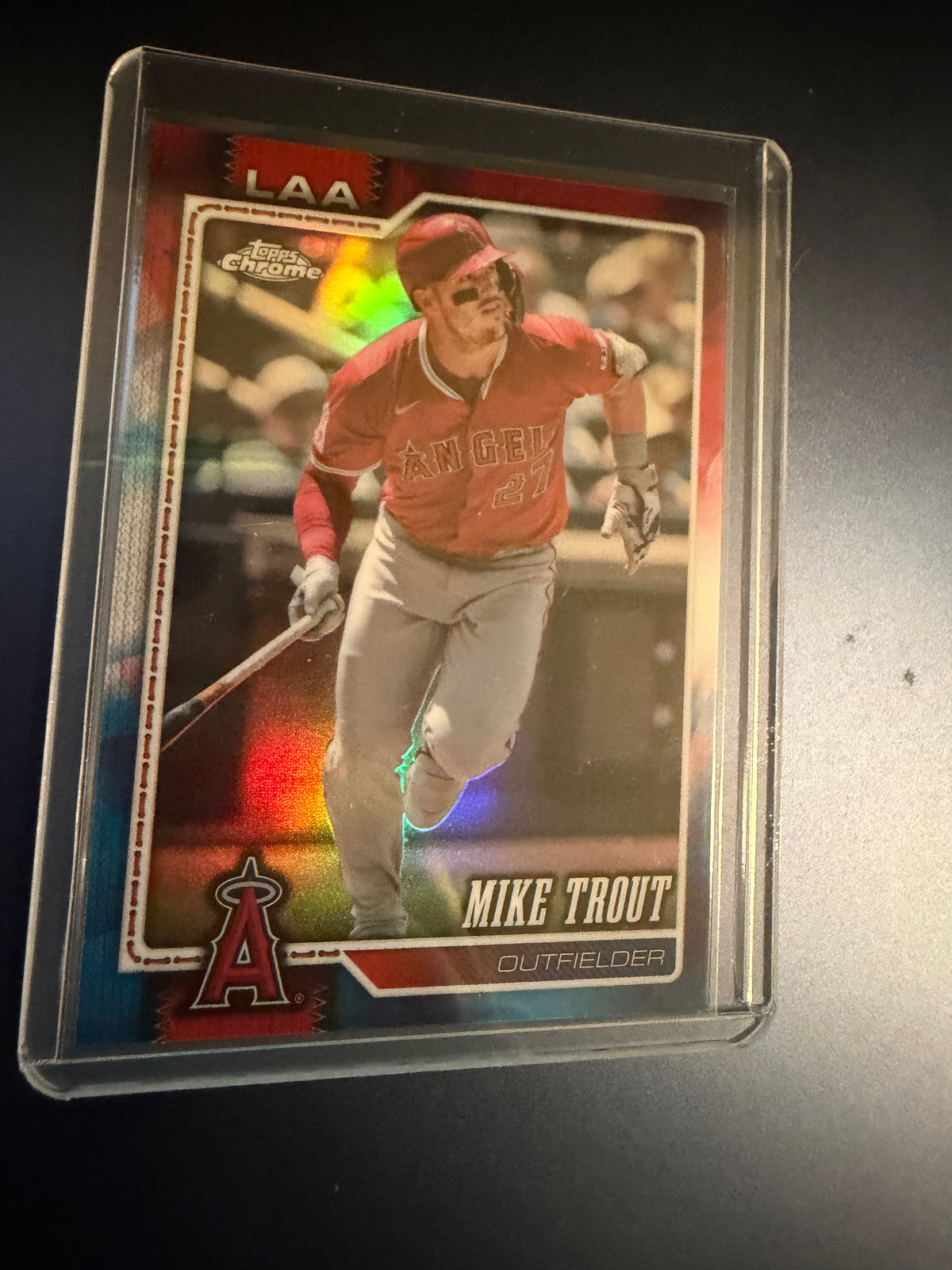 Mike Trout 2026 Topps Chrome Red, White and Blue Refractor