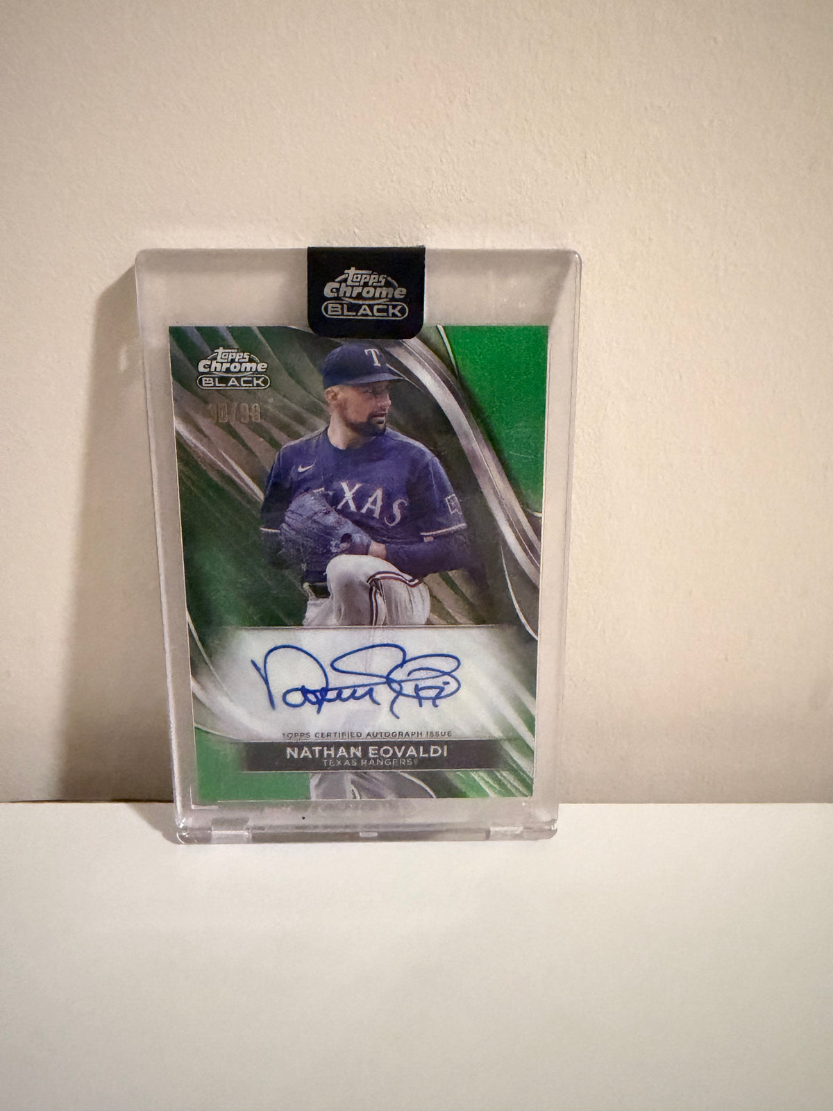 2024 Topps Chrome Black Nathan Eovaldi Green Refractor Autograph /99 #CBA-NE