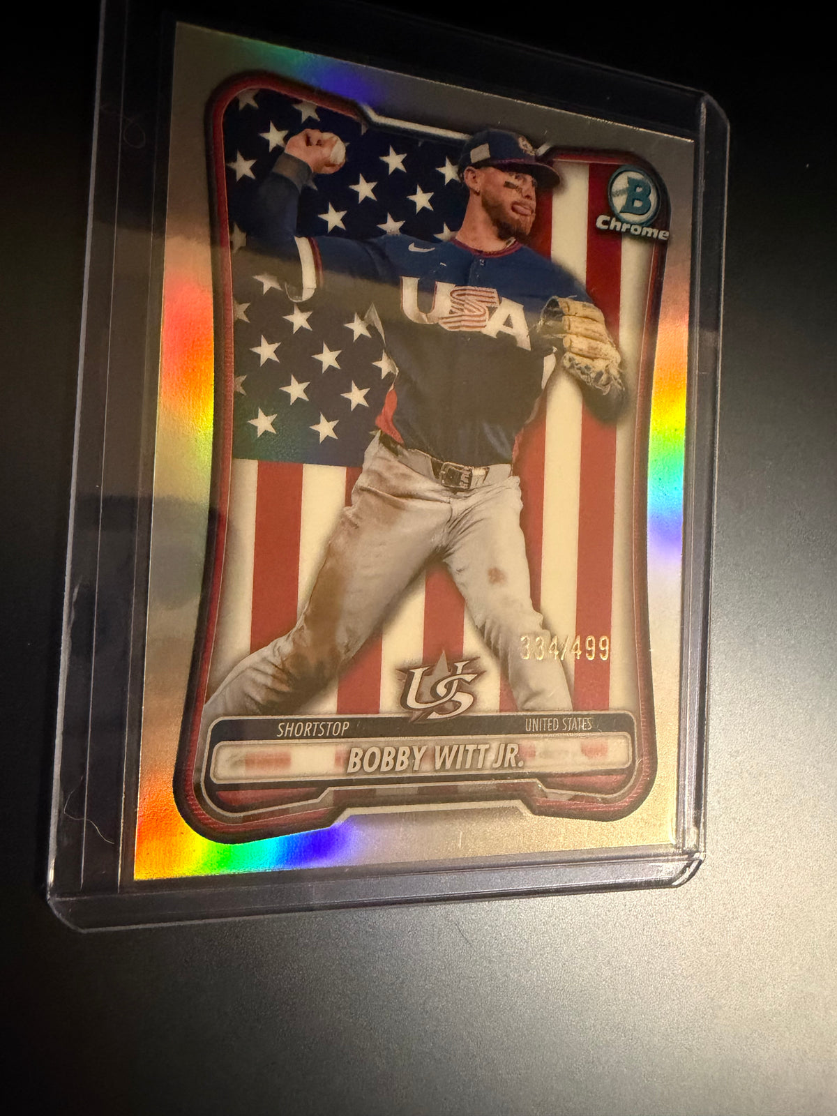 2026 Bowman Chrome Bobby Witt Jr. USA WBC Flag Variation Refractor /499