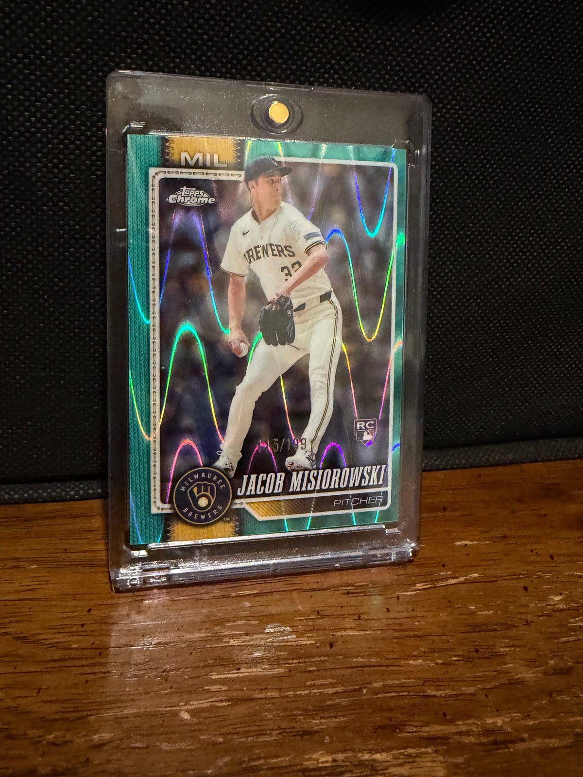 2026 Topps Chrome Jacob Misiorowski RC Aqua RayWave Refractor /199 #196